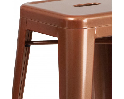 BLNK Kai Commercial Backless Indoor-Outdoor Bar Stool - Copper