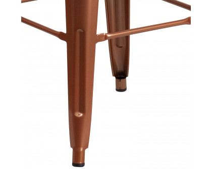 BLNK Kai Commercial Backless Indoor-Outdoor Bar Stool - Copper