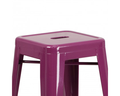 BLNK Kai Commercial Backless Indoor-Outdoor Bar Stool - Purple