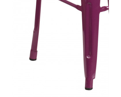 BLNK Kai Commercial Backless Indoor-Outdoor Bar Stool - Purple