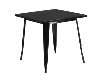 BLNK™ Felix Commercial Square Metal Indoor-Outdoor Table - Black