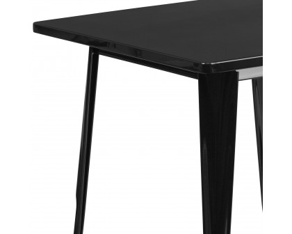 BLNK™ Felix Commercial Square Metal Indoor-Outdoor Table - Black