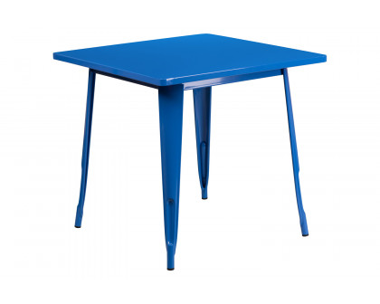 BLNK™ Felix Commercial Square Metal Indoor-Outdoor Table - Blue