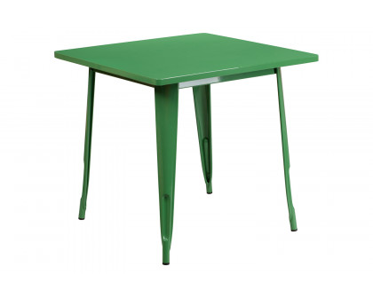 BLNK™ Felix Commercial Square Metal Indoor-Outdoor Table - Green