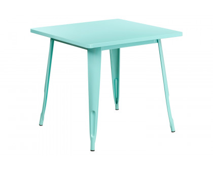 BLNK™ Felix Commercial Square Metal Indoor-Outdoor Table - Mint Green