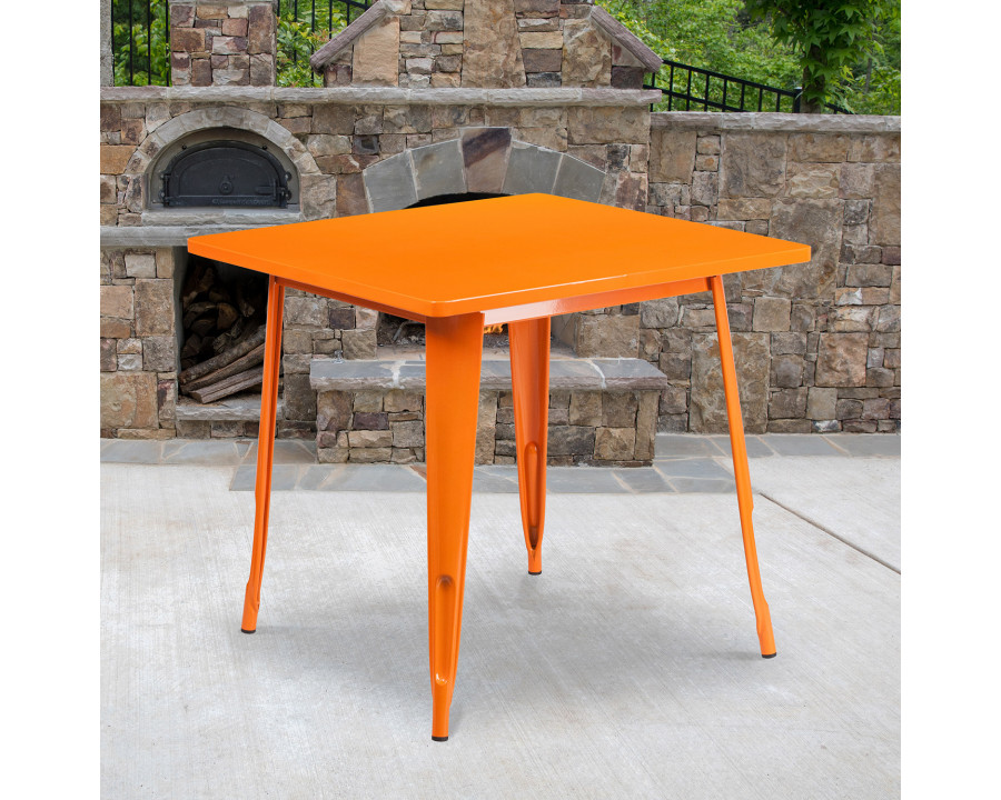 BLNK Felix Commercial Square Metal Indoor-Outdoor Table