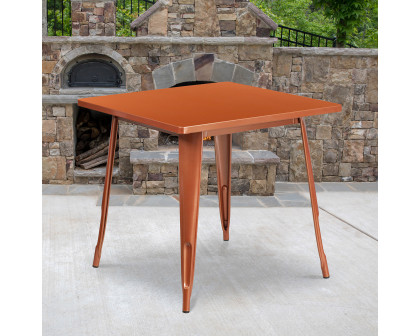 BLNK Felix Commercial Square Metal Indoor-Outdoor Table