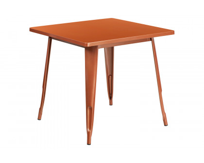 BLNK™ Felix Commercial Square Metal Indoor-Outdoor Table - Copper