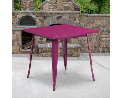 BLNK Felix Commercial Square Metal Indoor-Outdoor Table