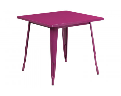 BLNK™ Felix Commercial Square Metal Indoor-Outdoor Table - Purple