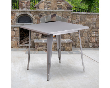 BLNK Felix Commercial Square Metal Indoor-Outdoor Table