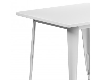 BLNK™ Felix Commercial Square Metal Indoor-Outdoor Table - White