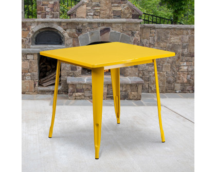 BLNK Felix Commercial Square Metal Indoor-Outdoor Table