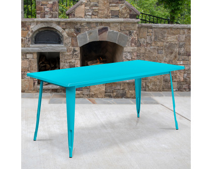 BLNK Charis Commercial Rectangular Metal Indoor-Outdoor Table