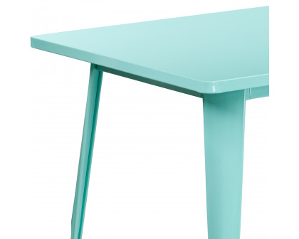 BLNK Charis Commercial Rectangular Metal Indoor-Outdoor Table - Mint Green