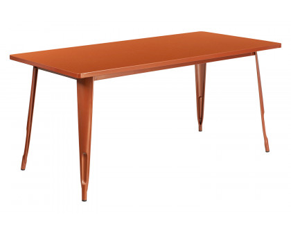 BLNK Charis Commercial Rectangular Metal Indoor-Outdoor Table - Copper