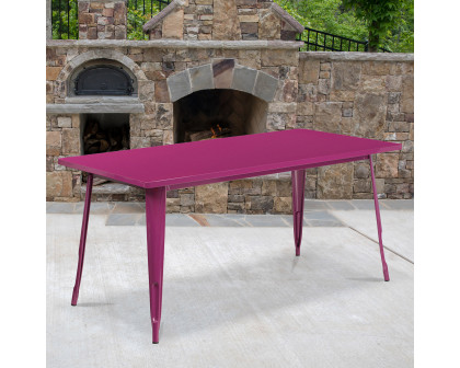 BLNK - Charis Commercial Rectangular Metal Indoor-Outdoor Table