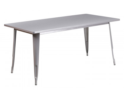 BLNK Charis Commercial Rectangular Metal Indoor-Outdoor Table