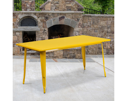 BLNK - Charis Commercial Rectangular Metal Indoor-Outdoor Table