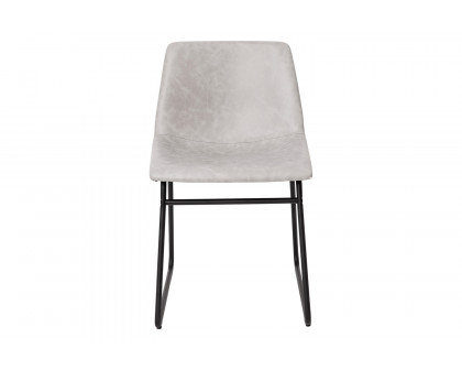 BLNK Butler LeatherSoft Table Height Dining Chair, Mid-Back Sled Base with Black Frame Set of 2 - Light Gray