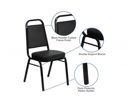 BLNK™ HERCULES Series Vinyl Trapezoidal Back Stacking Banquet Chair - Black, 36"H