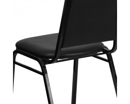 BLNK™ HERCULES Series Vinyl Trapezoidal Back Stacking Banquet Chair - Black, 36"H