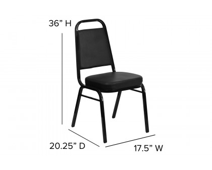 BLNK™ HERCULES Series Vinyl Trapezoidal Back Stacking Banquet Chair - Black, 36"H