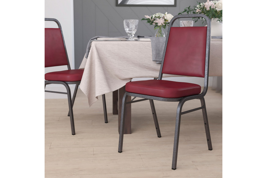 BLNK™ HERCULES Series Vinyl Trapezoidal Back Stacking Banquet Chair - Burgundy, 36"H