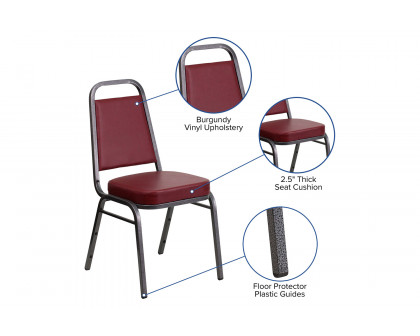 BLNK™ HERCULES Series Vinyl Trapezoidal Back Stacking Banquet Chair - Burgundy, 36"H