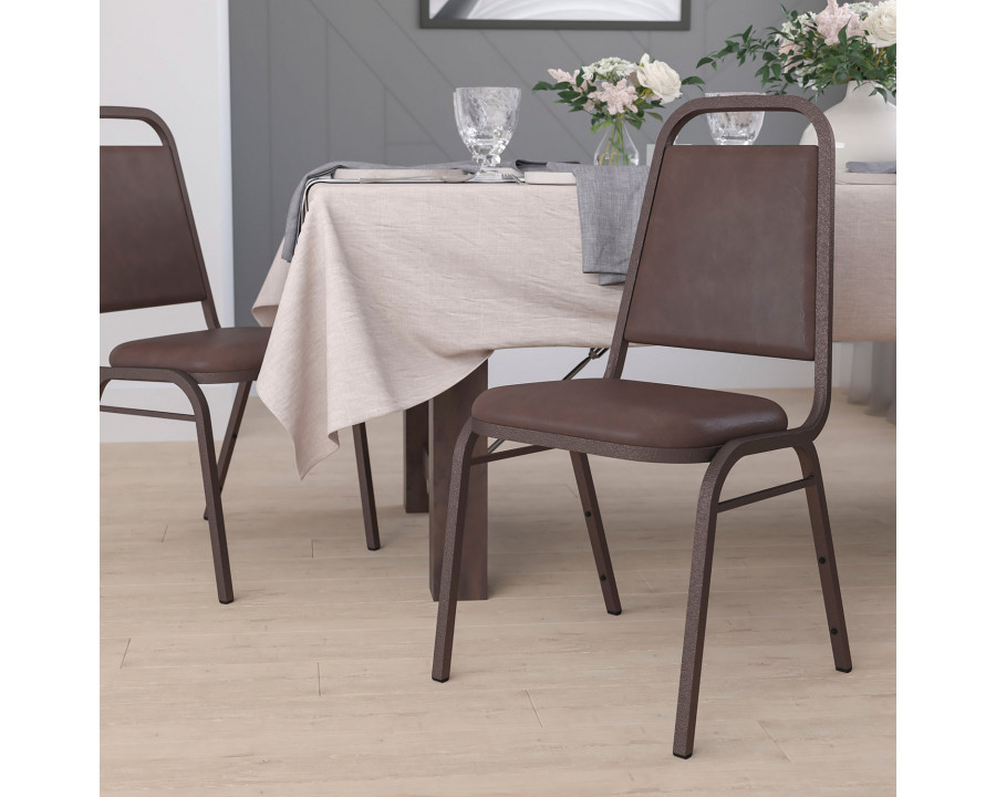 BLNK - HERCULES Series Vinyl Trapezoidal Back Stacking Banquet Chair with Copper Vein Frame