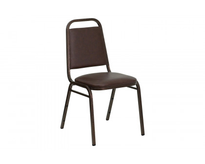 BLNK - HERCULES Series Vinyl Trapezoidal Back Stacking Banquet Chair with Copper Vein Frame