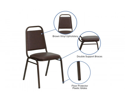 BLNK - HERCULES Series Vinyl Trapezoidal Back Stacking Banquet Chair with Copper Vein Frame