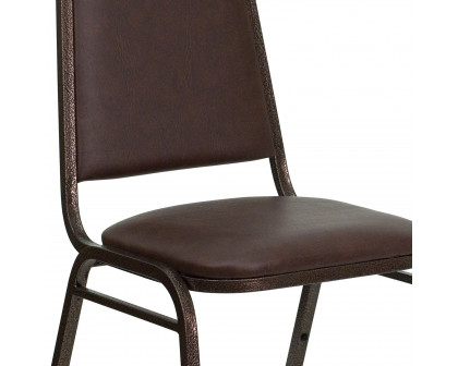 BLNK - HERCULES Series Vinyl Trapezoidal Back Stacking Banquet Chair with Copper Vein Frame