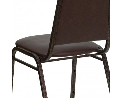 BLNK - HERCULES Series Vinyl Trapezoidal Back Stacking Banquet Chair with Copper Vein Frame