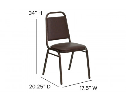 BLNK - HERCULES Series Vinyl Trapezoidal Back Stacking Banquet Chair with Copper Vein Frame