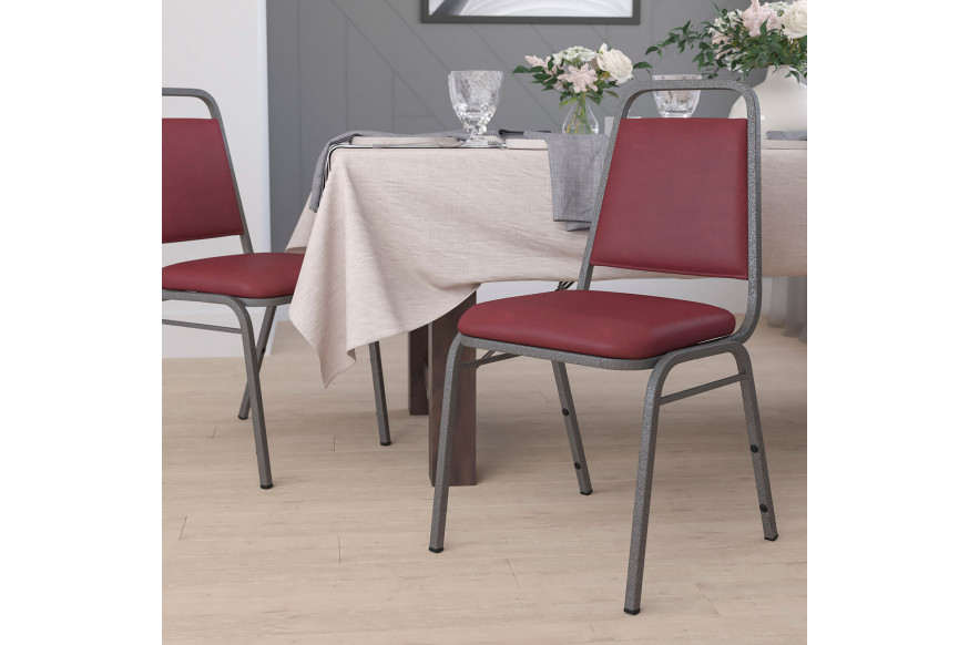 BLNK™ HERCULES Series Vinyl Trapezoidal Back Stacking Banquet Chair - Burgundy, 34"H