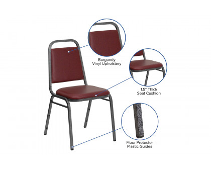 BLNK™ HERCULES Series Vinyl Trapezoidal Back Stacking Banquet Chair - Burgundy, 34"H