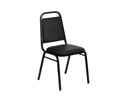 BLNK™ HERCULES Series Vinyl Trapezoidal Back Stacking Banquet Chair - Black, 34"H