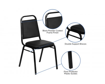 BLNK™ HERCULES Series Vinyl Trapezoidal Back Stacking Banquet Chair - Black, 34"H