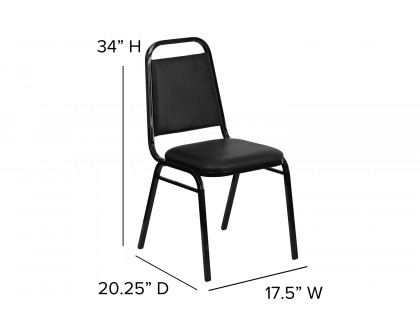 BLNK™ HERCULES Series Vinyl Trapezoidal Back Stacking Banquet Chair - Black, 34"H