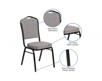 BLNK - HERCULES Series Fabric Crown Back Stacking Banquet Chair with Black Frame