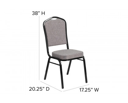 BLNK - HERCULES Series Fabric Crown Back Stacking Banquet Chair with Black Frame