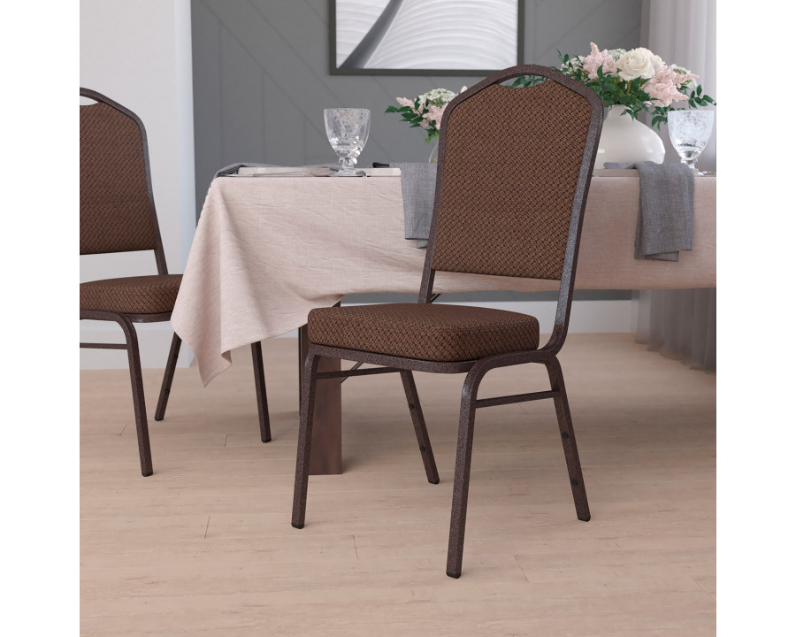 BLNK HERCULES Series Fabric Crown Back Stacking Banquet Chair with Copper Vein Frame