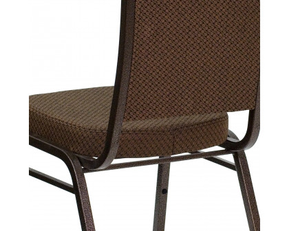 BLNK™ HERCULES Series Fabric Crown Back Stacking Banquet Chair with Copper Vein Frame - Brown Patterned