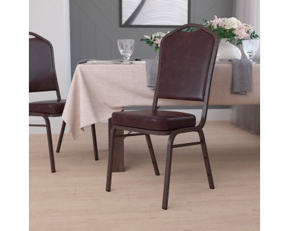 BLNK HERCULES Series Vinyl Crown Back Stacking Banquet Chair with Copper Vein Frame