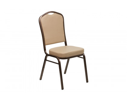 BLNK HERCULES Series Vinyl Crown Back Stacking Banquet Chair with Copper Vein Frame