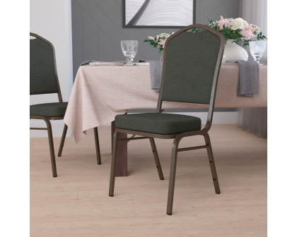 BLNK HERCULES Series Fabric Crown Back Stacking Banquet Chair with Gold Vein Frame