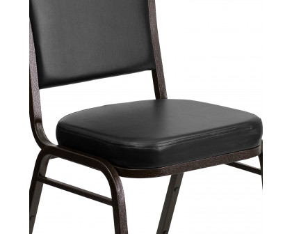 BLNK - HERCULES Series Vinyl Crown Back Stacking Banquet Chair with Gold Vein Frame