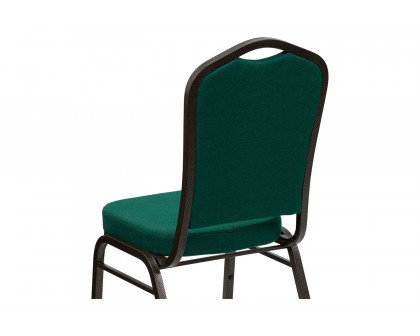 BLNK™ HERCULES Series Fabric Crown Back Stacking Banquet Chair with Gold Vein Frame - Green