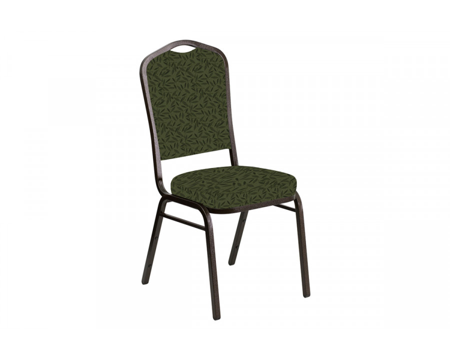 BLNK Crown Back Banquet Chair in Jasmine with Gold Vein Frame - Fern